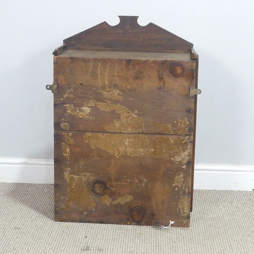 57 - A 19th century Victorian pine glazed wall Bookcase/Cabinet, of a Gothic design, W 52 cm x H 74 cm x ... 