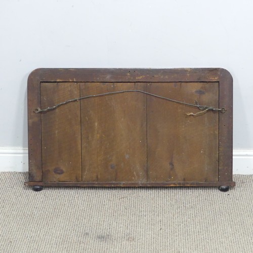 55 - An Victorian walnut and inlaid over mantel Mirror, of small proportions, W 85 cm x H 49 cm.... 