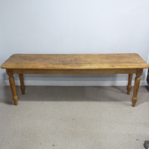 31 - An early 19th century pine wake Table, of long and narrow proportions, stamped 'E.R' to the front le... 