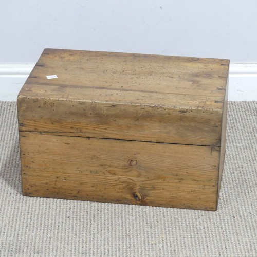 28 - A rustic pine desk top tool Chest, the fall front revealing three graduating drawers, W 46 cm x H 26... 