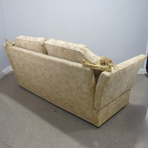 27 - A Harrington Knole Sofa, with jacquard weave floral upholstery, raised on castors, W 180 cm x H 80 c... 