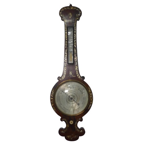 38 - Two 19th century mahogany wheel Barometers, including a rosewood wheel Barometer, by 'J & N Apri... 