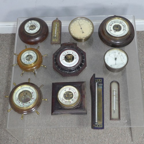 38 - Two 19th century mahogany wheel Barometers, including a rosewood wheel Barometer, by 'J & N Apri... 