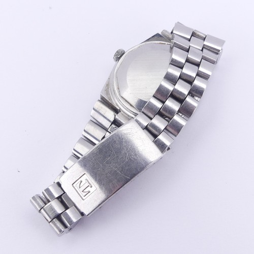 146 - A vintage Tissot PR 516 GL stainless steel automatic Wristwatch, with blue dial and red centre secon... 