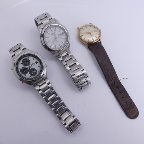146 - A vintage Tissot PR 516 GL stainless steel automatic Wristwatch, with blue dial and red centre secon... 
