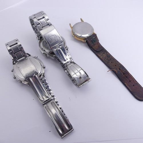 146 - A vintage Tissot PR 516 GL stainless steel automatic Wristwatch, with blue dial and red centre secon... 