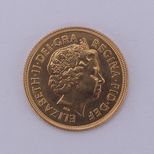 An Elizabeth II gold Sovereign, dated 2002.