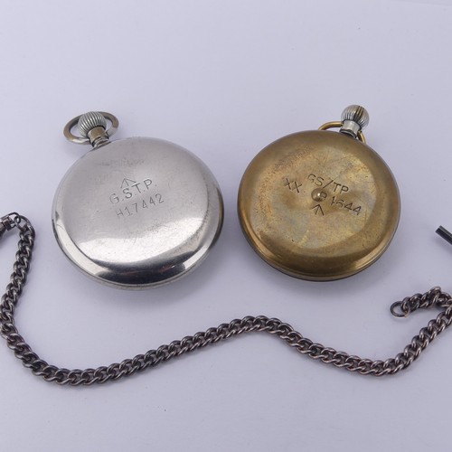 115 - A Buren Grand Prix military issue nickel cased Pocket Watch, the caseback with broad arrow mark and ... 