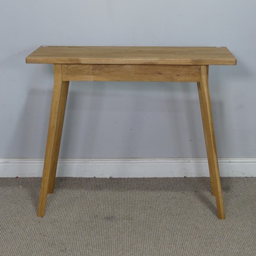 61 - A contemporary PR Home light oak Desk, W 90 cm x H 75 cm x D 35 cm, together with a similar desk Cha... 