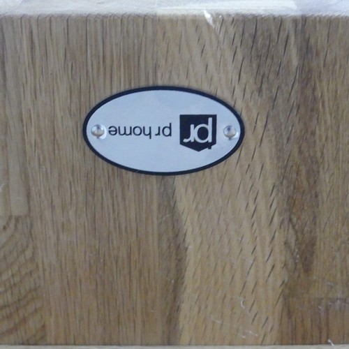 61 - A contemporary PR Home light oak Desk, W 90 cm x H 75 cm x D 35 cm, together with a similar desk Cha... 