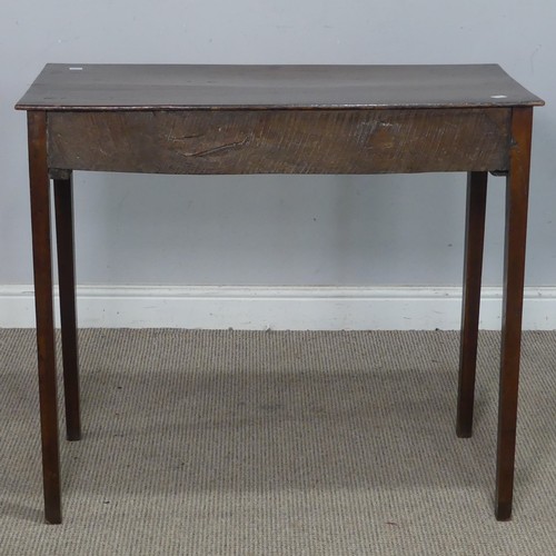 17 - An early 19th century oak side Table, with brass swing handles and tapering square supports, W 85 cm... 