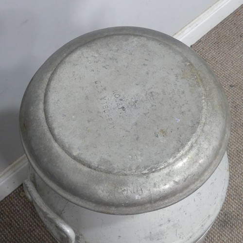 46 - A vintage galvanised metal milk Churn, for Ambrosia Ltd, W 34 cm x H 75 cm x D 34 cm.... 