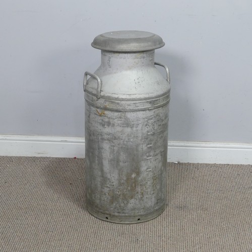 46 - A vintage galvanised metal milk Churn, for Ambrosia Ltd, W 34 cm x H 75 cm x D 34 cm.... 