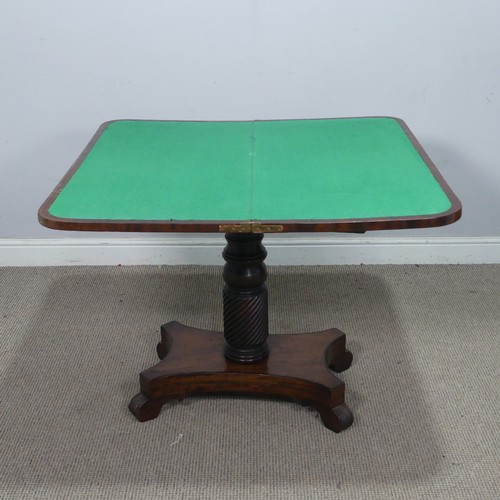 A regency style mahogany card Table, with green baize surface ...