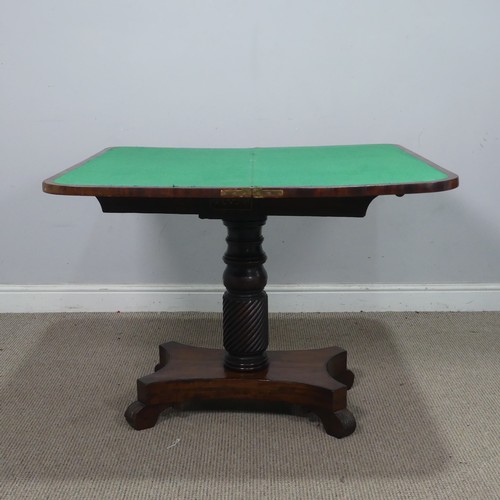 A regency style mahogany card Table, with green baize surface ...