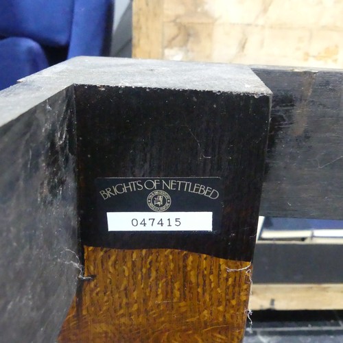 15 - A 20th century Brights of Nettlebed oak refectory dining Table, the turned supports united by a 'H' ... 