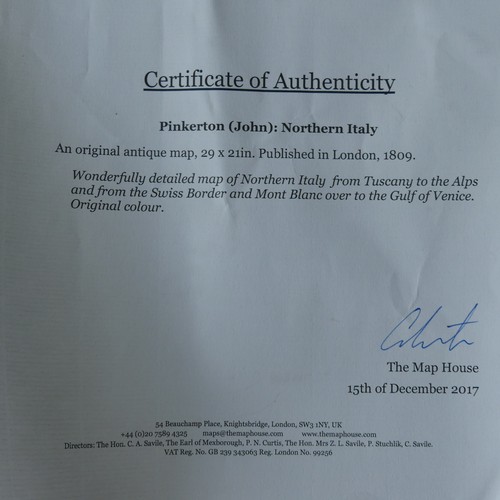 146 - Antiquarian Maps; Cary (John); 'A New Map of the County of Tyrol and the Republic of Venice', 1799, ... 