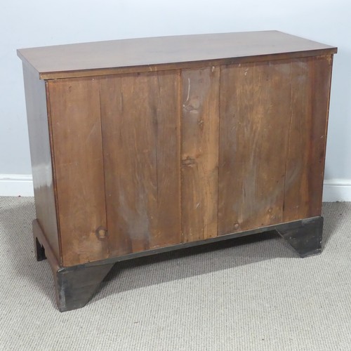 103 - A Georgian mahogany bowfront Chest of Drawers, W 104 cm x H 83 cm x D 49 cm.