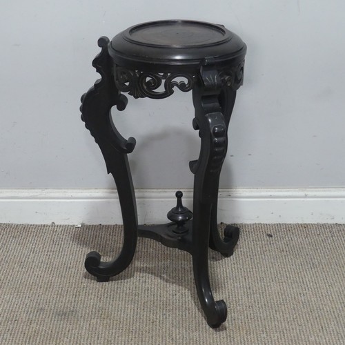135 - A 19th century style Chinese plant Stand, lacking marble top, W 40 cm x H 68 cm x D 40 cm.... 