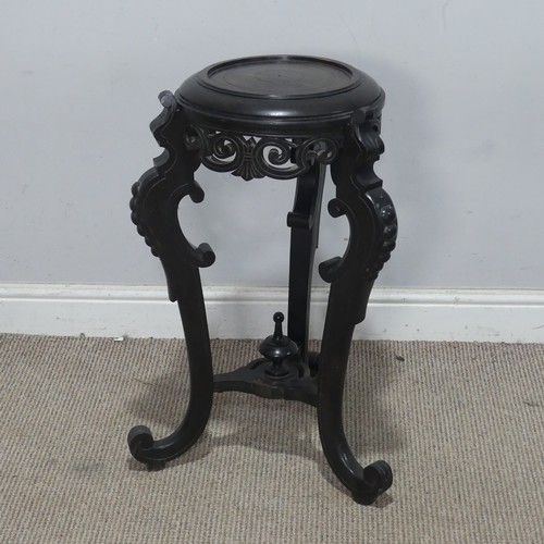 135 - A 19th century style Chinese plant Stand, lacking marble top, W 40 cm x H 68 cm x D 40 cm.... 