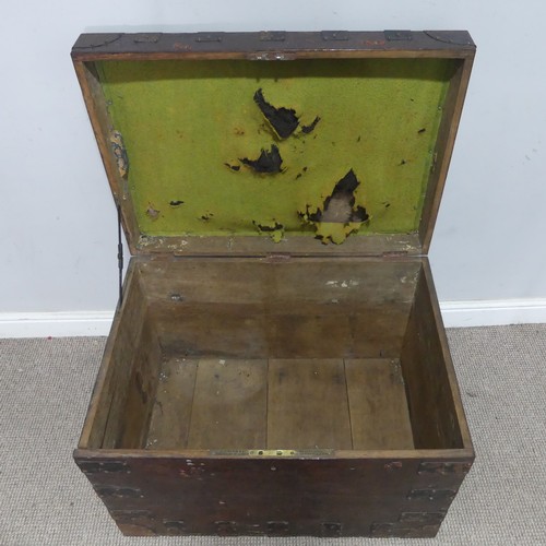 98 - A late 19th/early 20th century brass bound oak silver Chest, by Elkington & Co, with brass swing... 