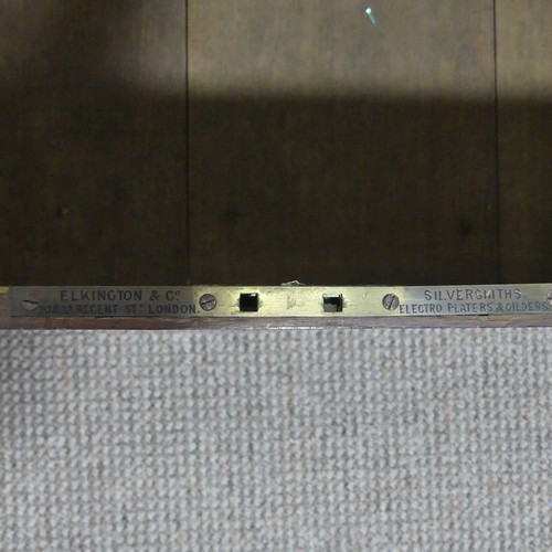 98 - A late 19th/early 20th century brass bound oak silver Chest, by Elkington & Co, with brass swing... 