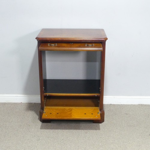 113 - A George III style Brights of Nettlebed burr walnut television Cabinet, the brass swing handles deco... 