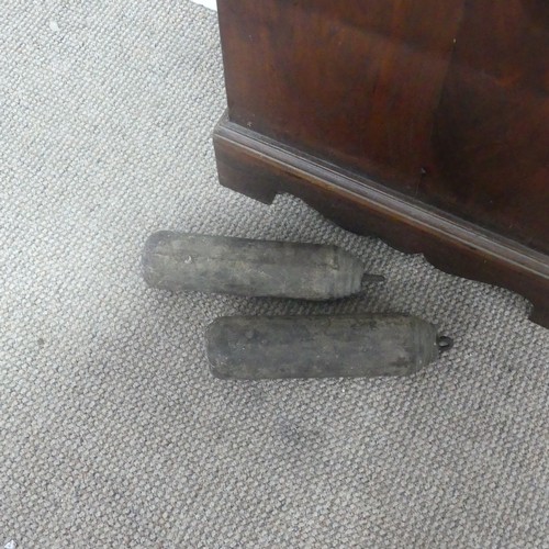 154 - A 19th century eight day Longcase Clock, the 12 inch painted white and arched dial applied with Roma... 