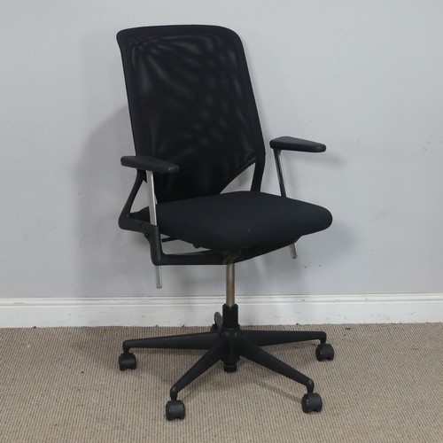 100 - A contemporary Vitra 'Meda' office Chair, by Alberto Meda, raised on swivel base with castors, W 63 ... 