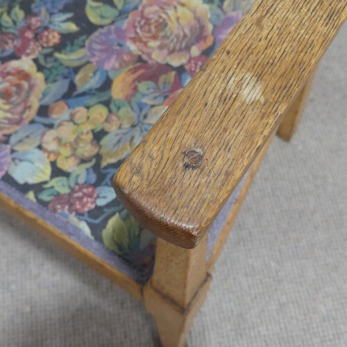 191 - An Arts and Crafts bleached oak Armchair, probably by Shapland and Petter of Barnstable, marked '282... 