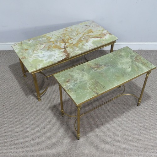 211 - A late 20th century coffee Table, in the style of Maison Jansen, the artificial marble-style green t... 