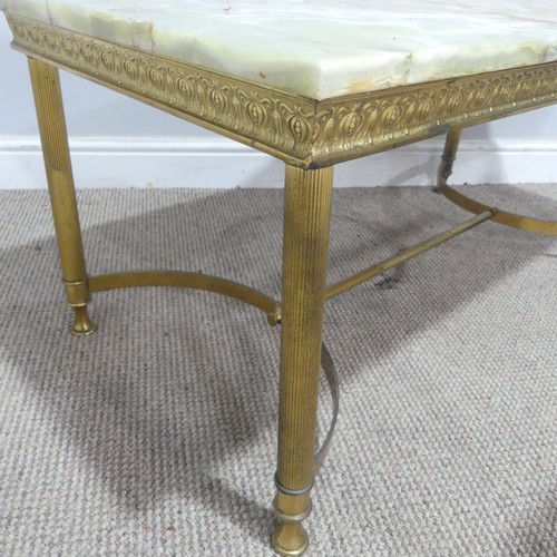 211 - A late 20th century coffee Table, in the style of Maison Jansen, the artificial marble-style green t... 