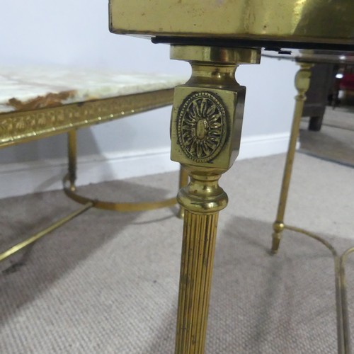 211 - A late 20th century coffee Table, in the style of Maison Jansen, the artificial marble-style green t... 