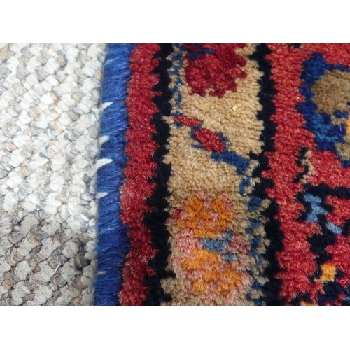 290 - Tribal Rugs; a Hamadan dark-blue and red ground Rug, wool pile on cotton base, 164cm x 111cm, pile i... 