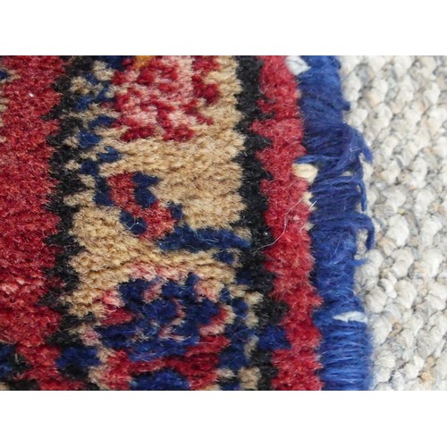 290 - Tribal Rugs; a Hamadan dark-blue and red ground Rug, wool pile on cotton base, 164cm x 111cm, pile i... 