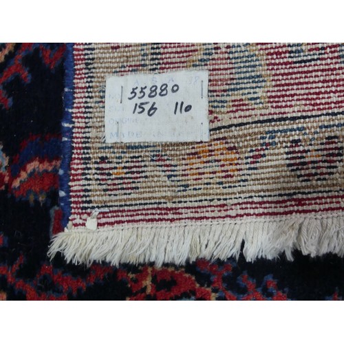 290 - Tribal Rugs; a Hamadan dark-blue and red ground Rug, wool pile on cotton base, 164cm x 111cm, pile i... 
