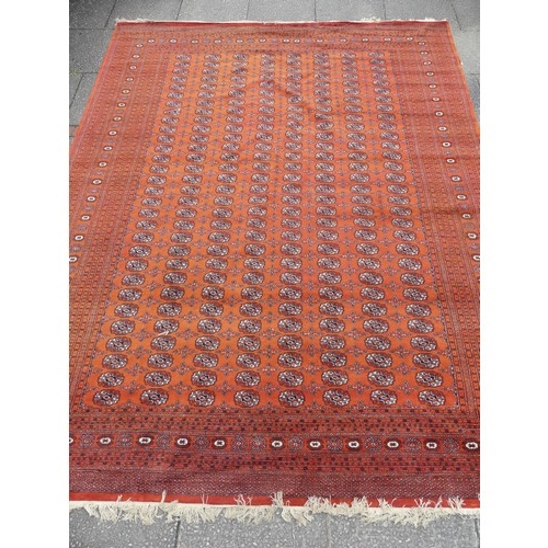292 - Tribal Rugs; a large finely knotted Caucasian Bokhara design carpet, short wool pile on cotton base,... 