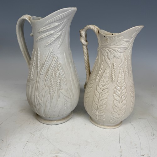 255 - A quantity of Dresden style Ceramics, together with a pair of Dudson Jugs, decorated in relief with ... 