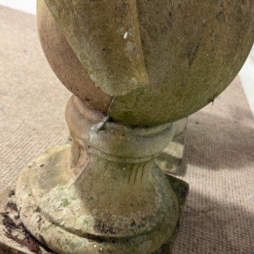 175 - A pair of reconstituted stone pair of Cherub Statues, one playing the tambourine and the other a pic... 