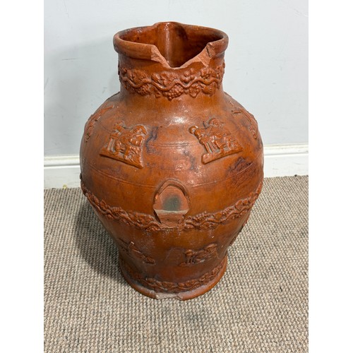 263 - A large stoneware salt glazed hunting Jug, inscribed 'Sarum Jug', celebrating Queen Victoria's Golde... 