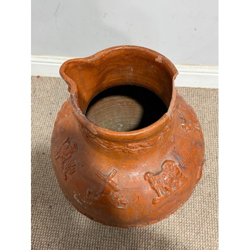 263 - A large stoneware salt glazed hunting Jug, inscribed 'Sarum Jug', celebrating Queen Victoria's Golde... 