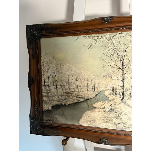 238 - 20th century School, 'An Autumn View in Hampshire', signed C Raphael, oil on canvas, 49 cm x 75 cm, ... 