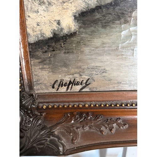 238 - 20th century School, 'An Autumn View in Hampshire', signed C Raphael, oil on canvas, 49 cm x 75 cm, ... 