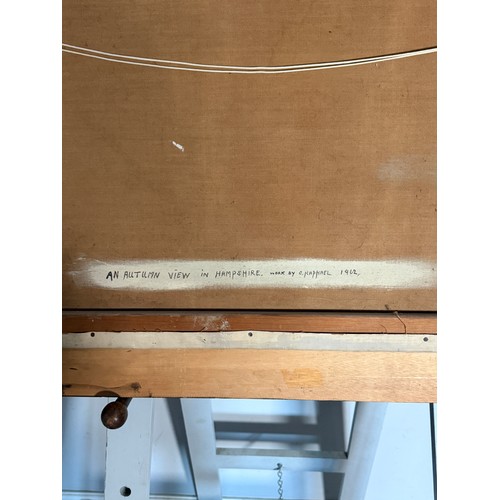 238 - 20th century School, 'An Autumn View in Hampshire', signed C Raphael, oil on canvas, 49 cm x 75 cm, ... 