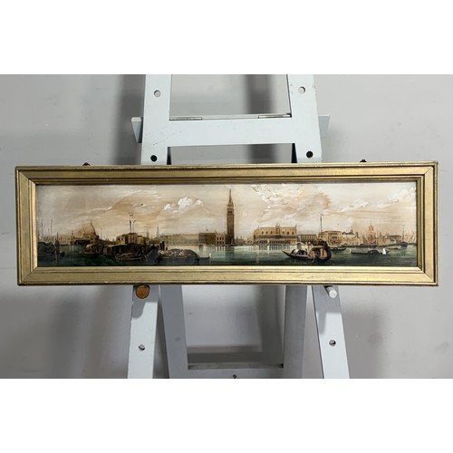 237 - Italian School, aquatint of Venice, 19.5 cm x 88 cm, framed and glazed.