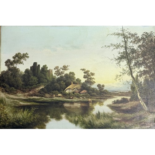 235 - 20th century School, River Landscape, oil on canvas, signed G Jennings, 60 cm x 90 cm, framed.... 