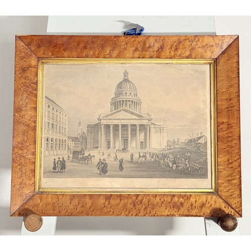 241 - Three architectural Lithographs, of 'Hotel Des Invalides', 'Pantheon', and 'La Bourse', Salathe, all... 