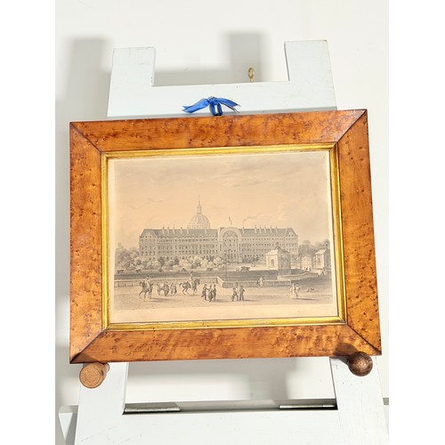 241 - Three architectural Lithographs, of 'Hotel Des Invalides', 'Pantheon', and 'La Bourse', Salathe, all... 