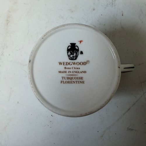 198 - A Wedgwood Florentine Turquoise pattern part dinner and coffee Service, including; coffee and tea po... 