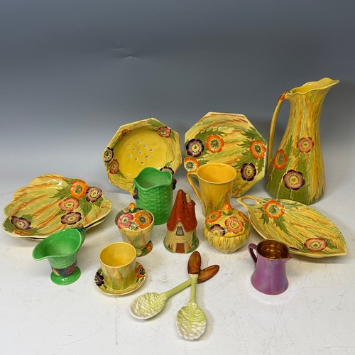 218 - A pair of Carltonware lobster pattern salt and pepper Shakers, together with eight Dishes, a salad B... 